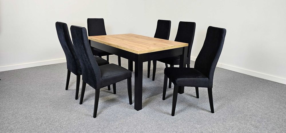 Krzesło ROMA eleganckie czarne tapicerowane nowoczesne modne wygodne