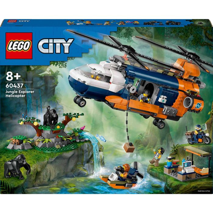 Lego Helicóptero Explorador da Selva no Acampamento - 60437 Novo
