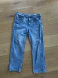 Jeansy straight fit high waist wysoki stan ankle length