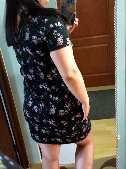 Sukienka 38 House z kołnierzykiem pensjonarka kwiatki