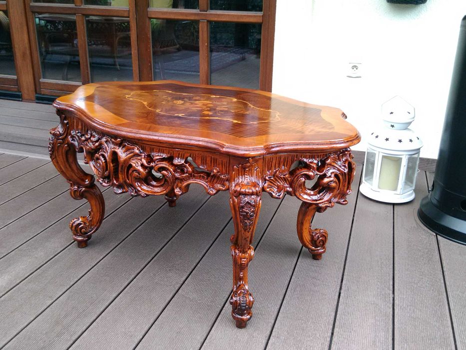 Stolik Barokowy Rzeźbiony Antyk