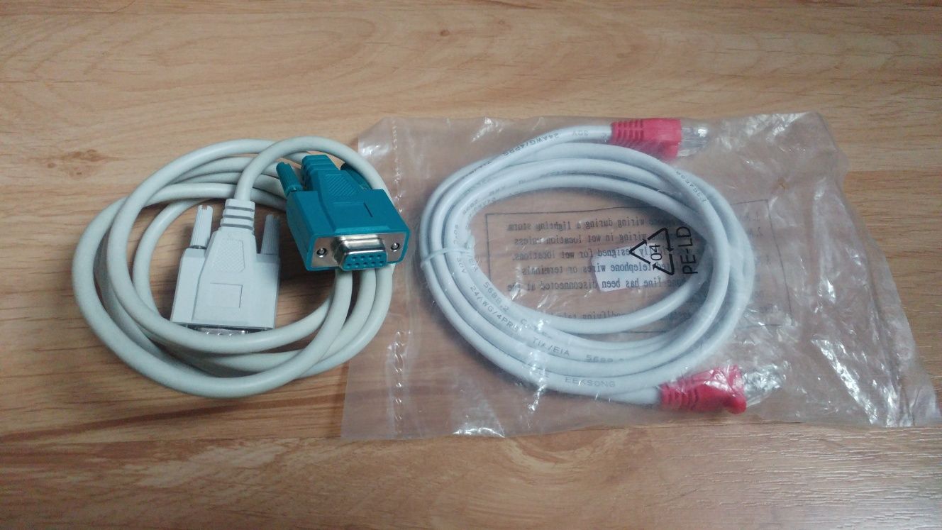 Kabel do komputera COM 1,5m i do internetu RJ45.