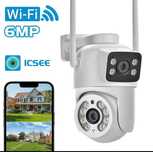 ICSee WIFI ptz двойная камера видеонаблюдения защитная поворотная