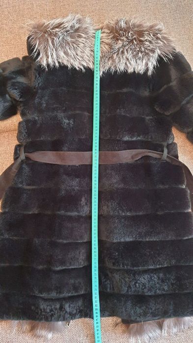 Шуба з хутра рекса і чорнобурки