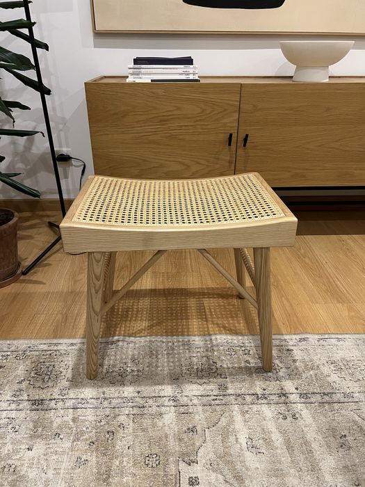 Banco de madeira e ratã Zara Home