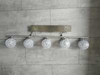 Lampa żyrandol sufitowy jadalnia zwisający srebrny Glamour