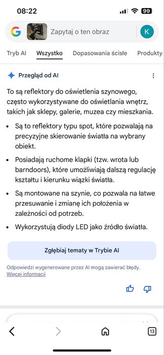 Reflektor led do ośwtlenia szynowego