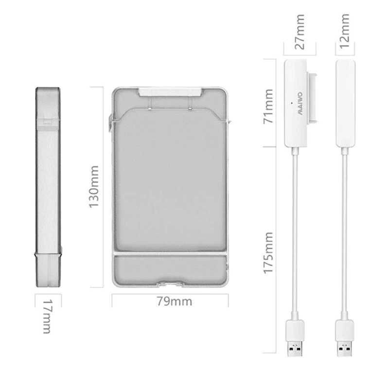 Новый адаптер Maiwo HDD/SSD 2.5" sata usb3.0  (K104-U3S white)