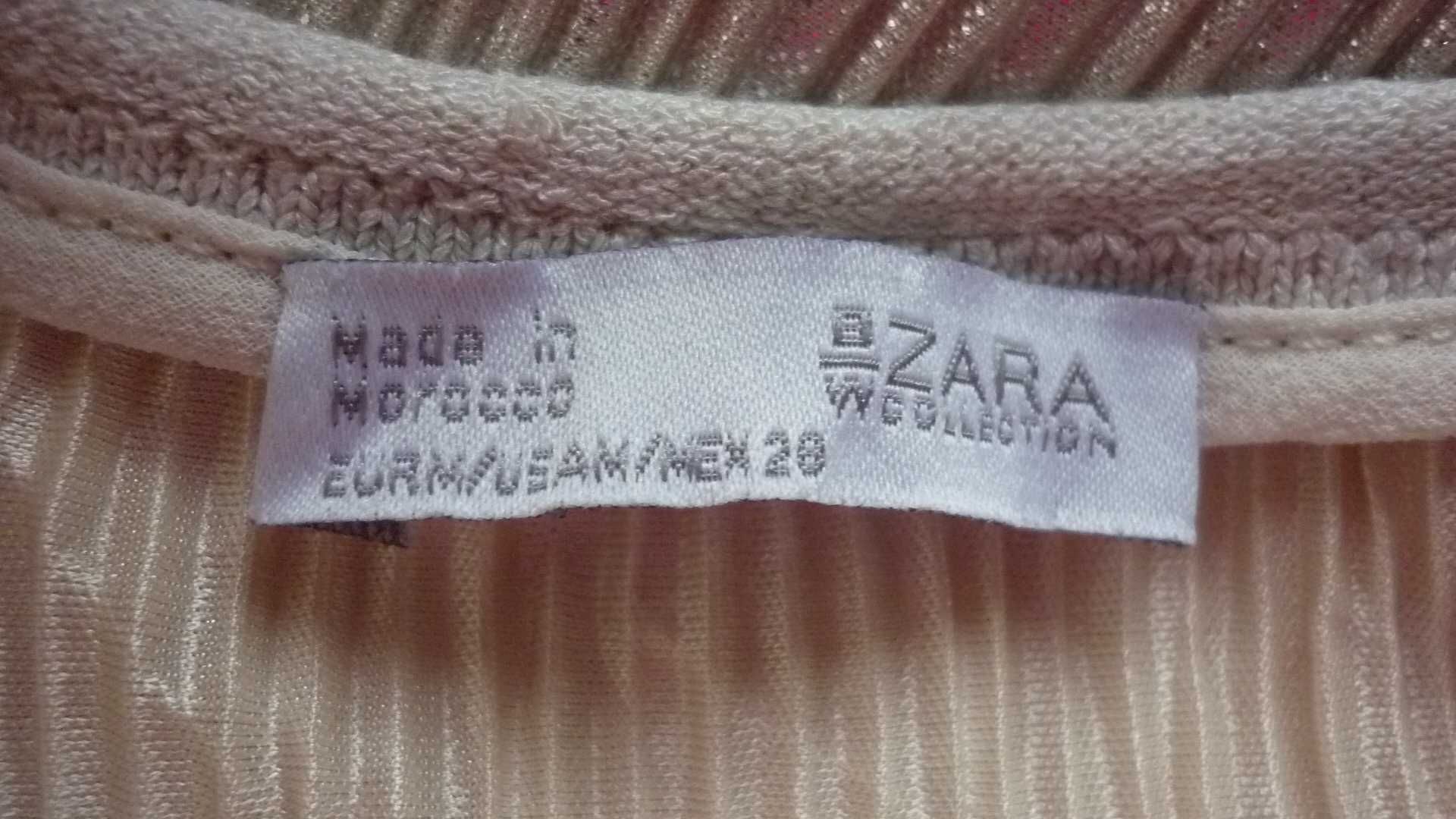 Zara- damska gofrowana wieczorowa bluzka r; M/L