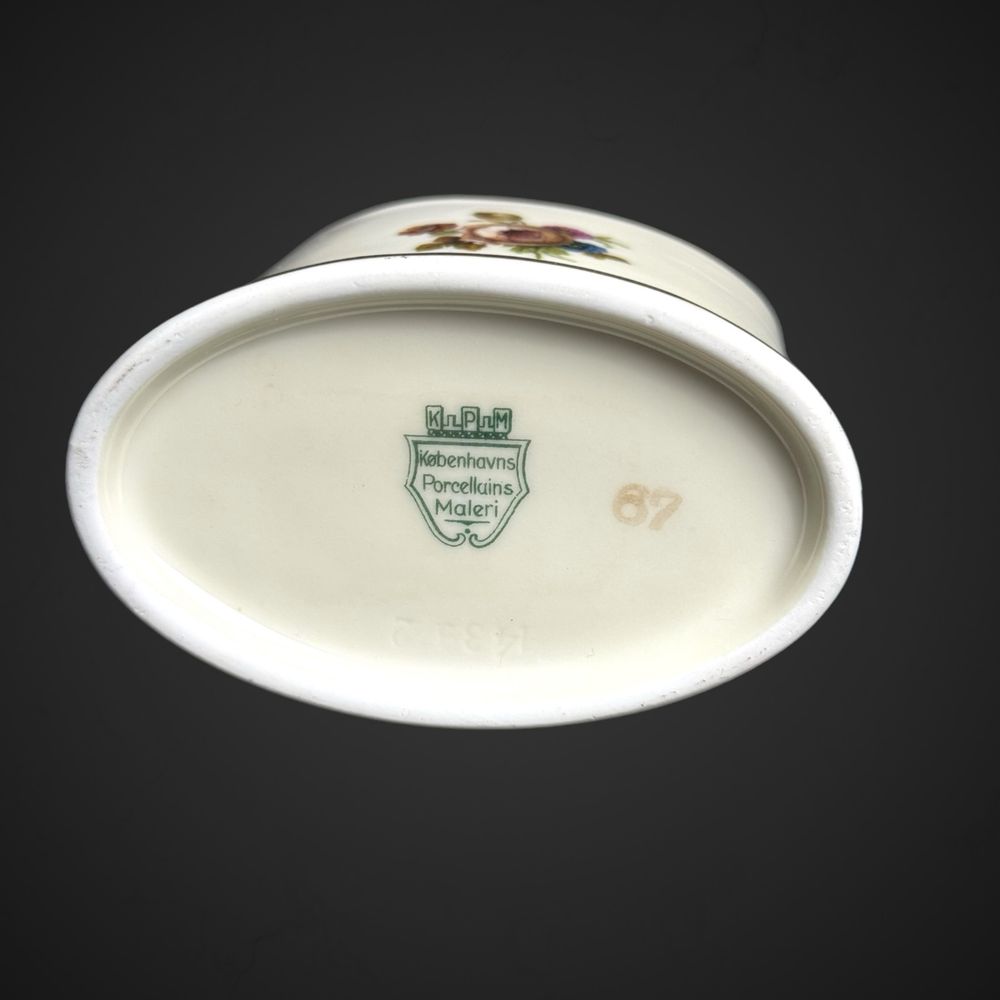 wazonik na wykałaczki Kjøbenhavns Maleri KPM Ivory kwiaty B4/81915