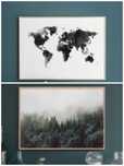 Desenio zestaw 2 plakatów 70x100 cm Green Forest, World Map Watercolor
