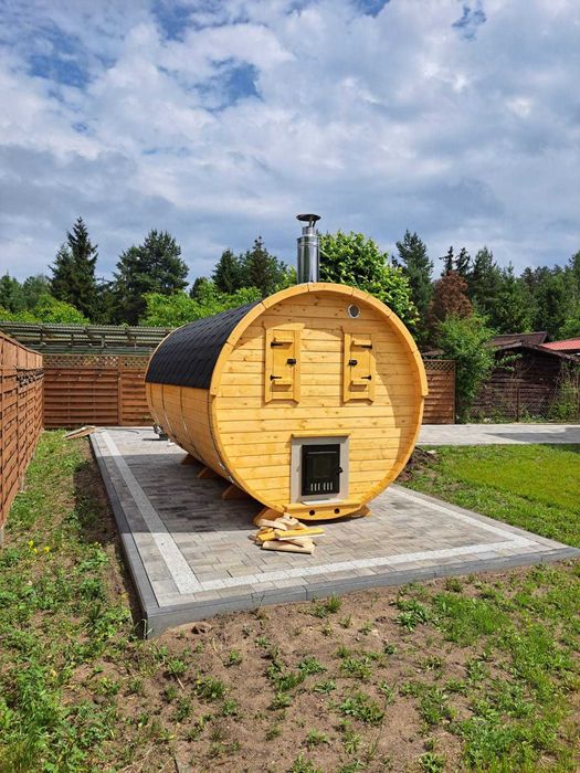 Sauna Beczka 300cm Wyposażona Harvia Sauna Ogrodowa od Porducenta