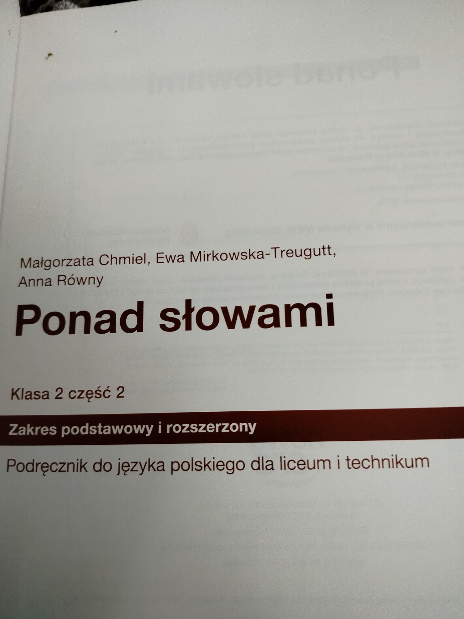 Ponad słowami klasa 2 część 1 i 2