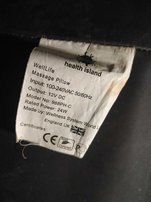 Массажная подушка массажер wellife 988ph-c health island хлам