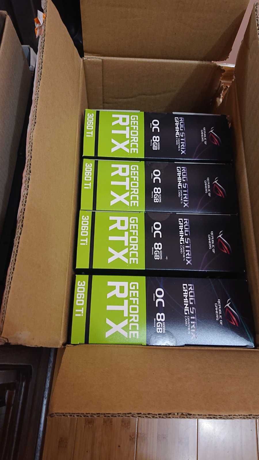 Продам видеокарты Asus GeForce RTX 3060 Ti ROG Strix V2 Gaming новые!