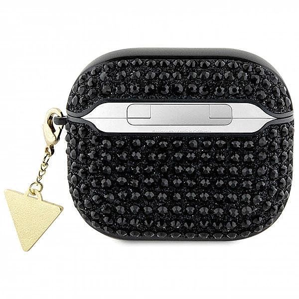 Etui Guess Rhinestone Triangle Charm na AirPods 3 - czarne