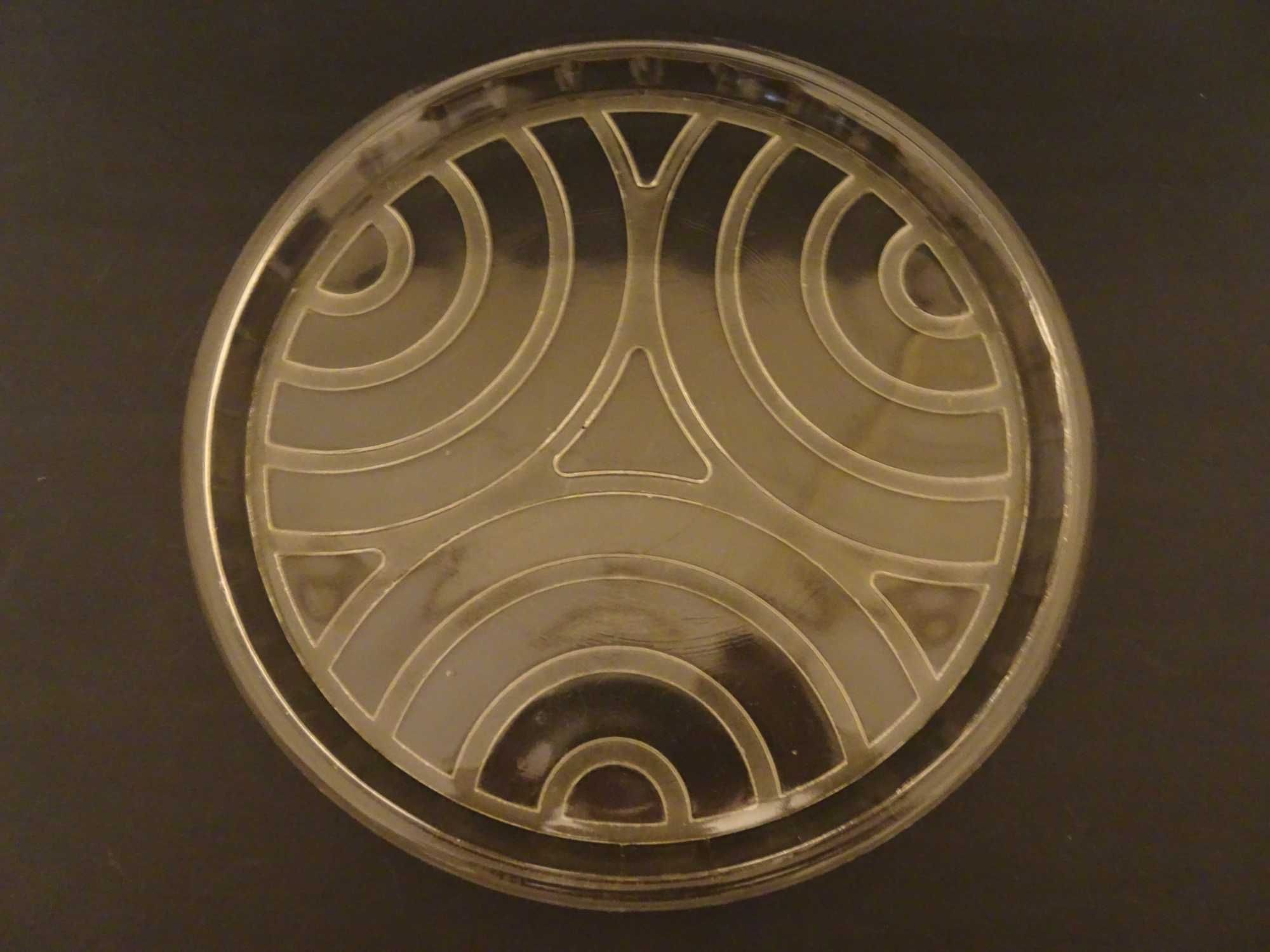 Taca pod karafkę, art deco, Hortensja, PRL, Vintage