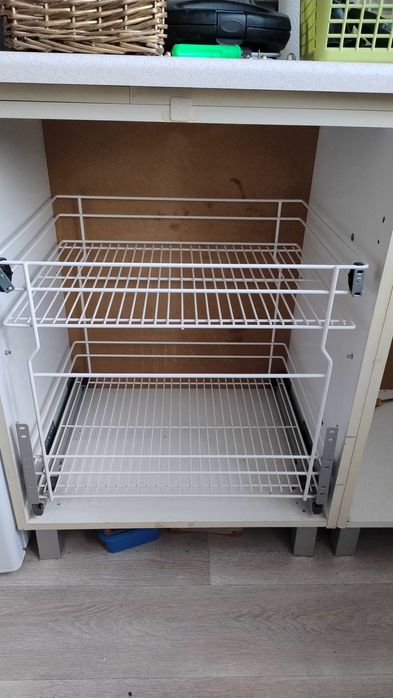 Kosz cargo, biała emalia do szafki 60,cargo chrom cichy domyk