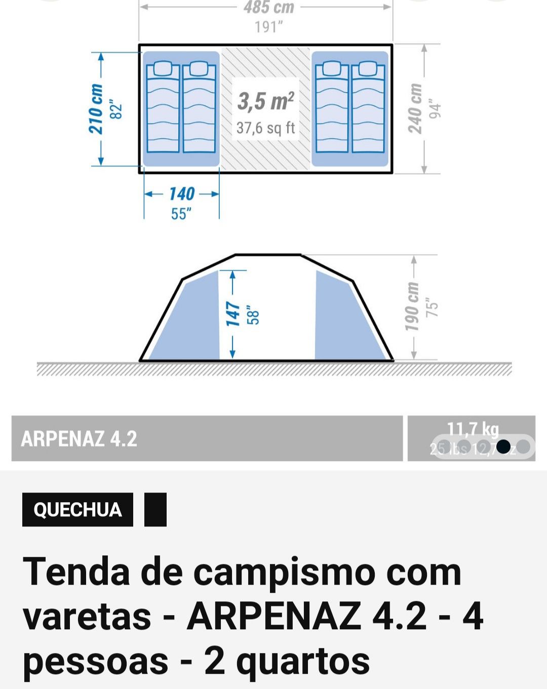 Tenda Quechua Arpenaz 4.2