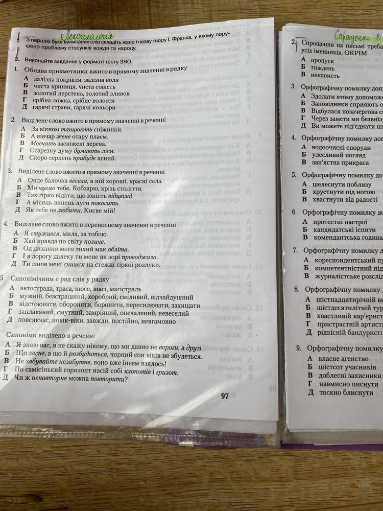 Папка з матеріали для НМТ З УКР.МОВИ