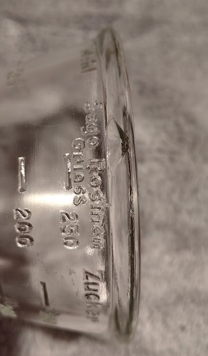 przedwojenna niemiecka szklana miarka kuchenna, dozownik