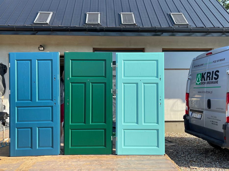 Drzwi drewniane zewnętrzne wewnątrzklatkowe Na wymiar Cała Polska