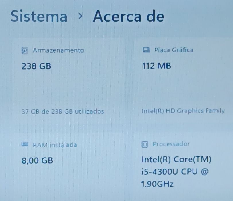 Portátil Lenovo X250 / 8GB RAM / SSD 256GB