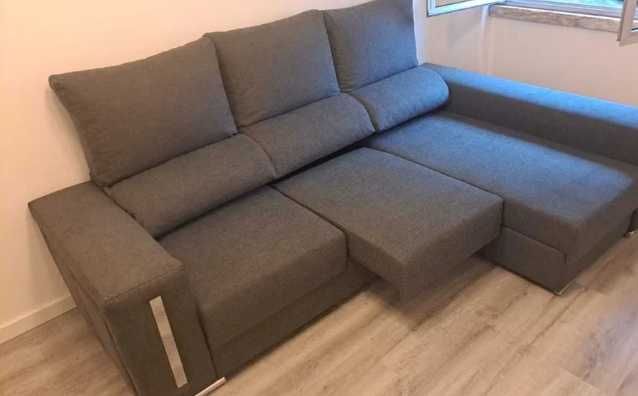 Sofa chaise lounge, cinza