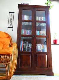 Witryna lub biblioteczka z litego drewna palisander - salon AlmiDecor