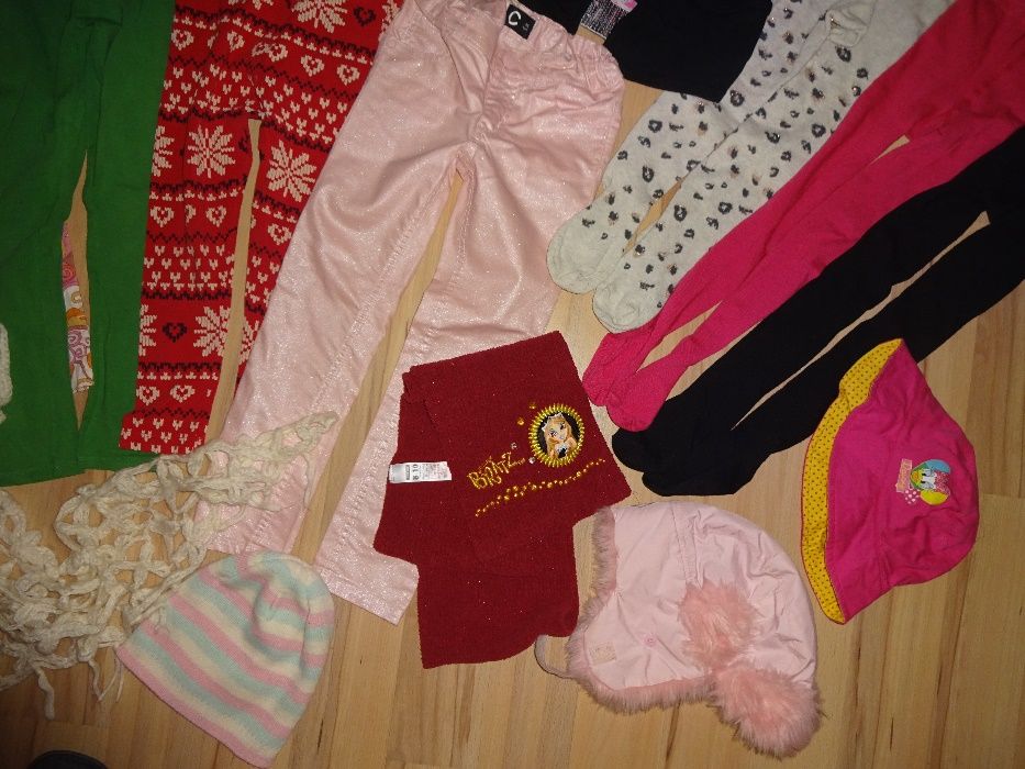 zestaw modnych oryg. ciuszków dla dziewczynki leginsy IDEALNY STAN 6-7