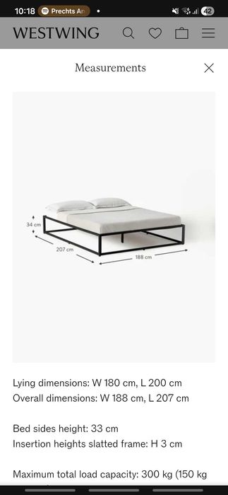 Cama de metal NEPTUN (Westwing) 180x200 — 3 meses de uso