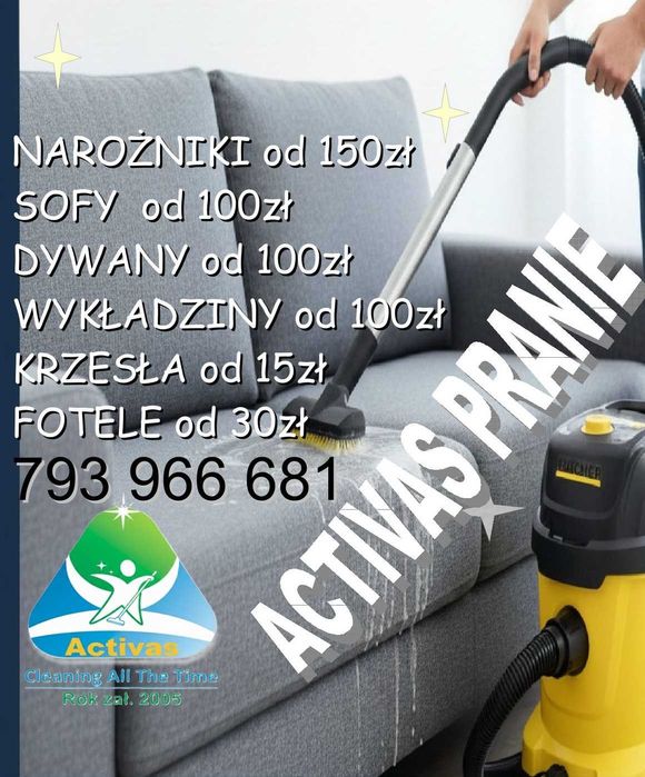 Pranie tapicerki meblowej - 50% Na Drugi Mebel  Dywan+Sofa 150zł