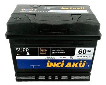 Аккумулятор автомобильный INCI AKU SuprA 60Ah 540A L+