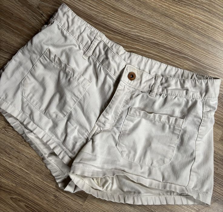 Krótkie spodenki białe h&m S 36 szorty z wysokim stanem
