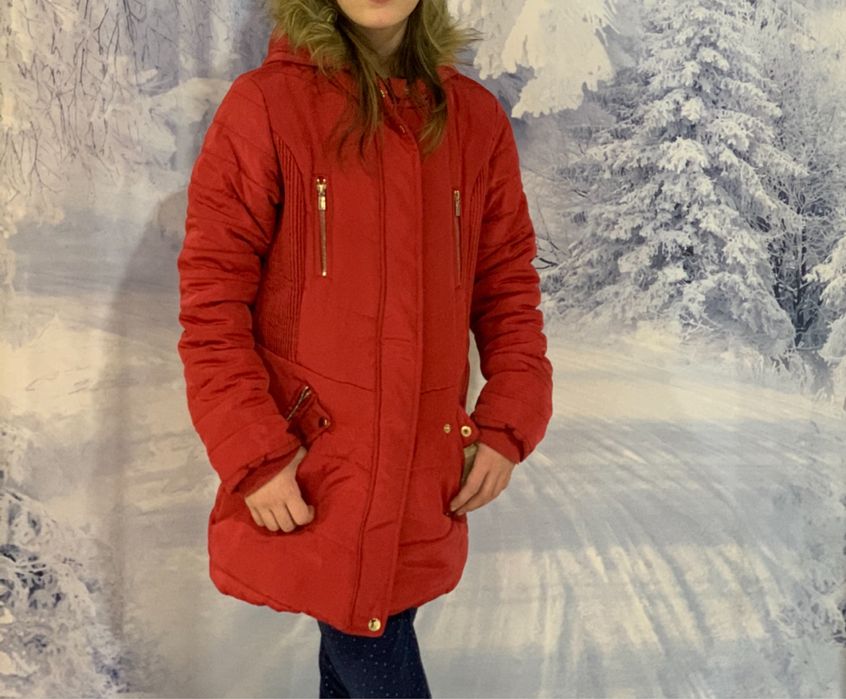 Парка на меху ,пальто, куртка удлиненная 134-140р.9-10 лет.Waikiki