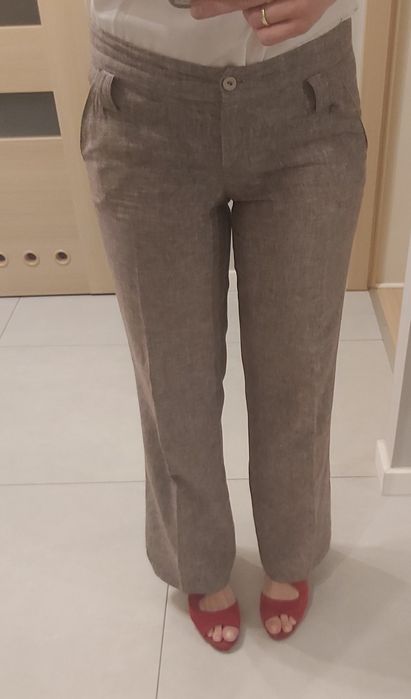 Spodnie z lekkiego materiału a la len, idealne  na lato