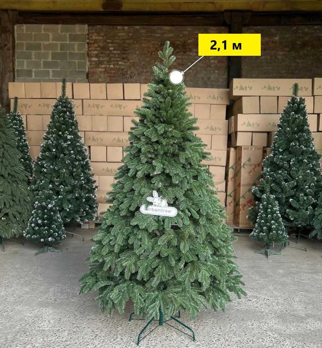 Искусственная елка литая зеленая. Ель. Пишна штучна ялинка в розмірах.