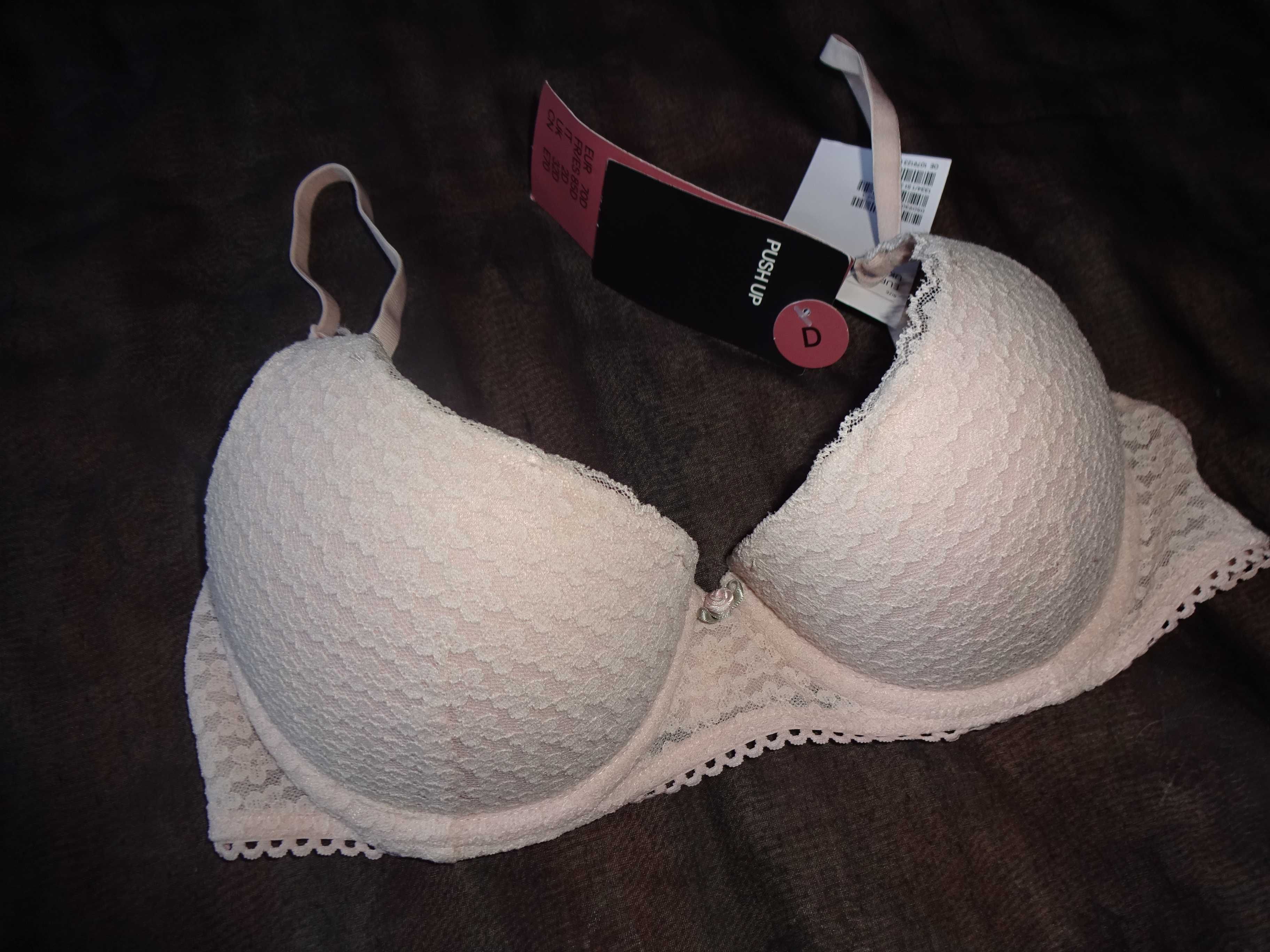 H&M Push Up biustonosz pudrowy róż OKAZJA nowy EUR 70D