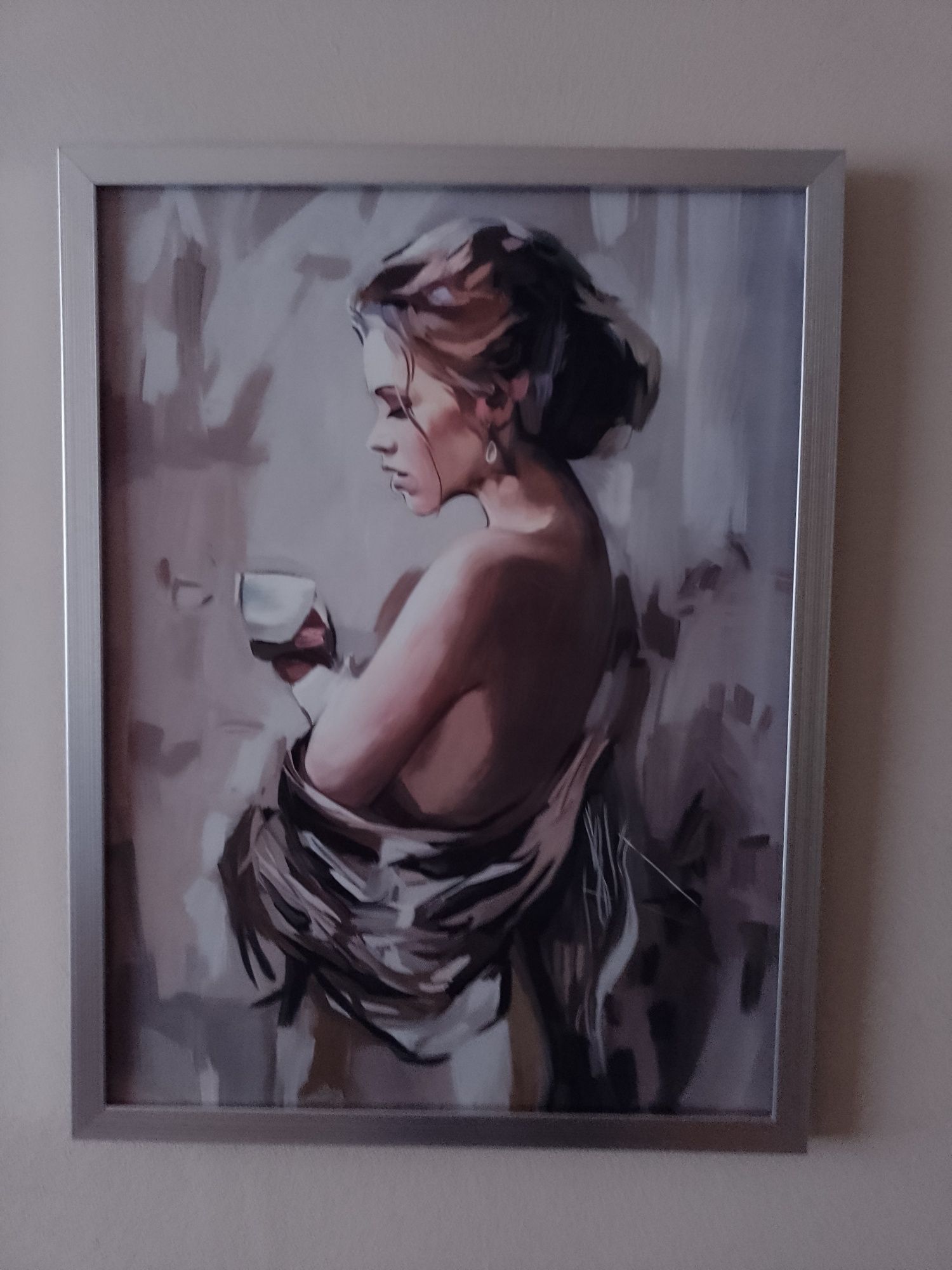 Piękna dekoracja ścienna nowoczesny Obraz Kobieta Płotno rama 42x32cm