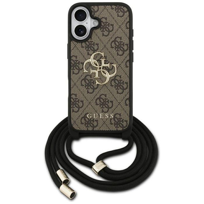 Oryginalne Etui GUESS 4G Big Cord Stap Crossbody do Iphone 17 brązowy