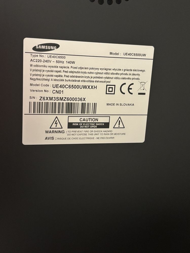 Telewizor Samsung UE40C6500, 40 cale, stan idealny