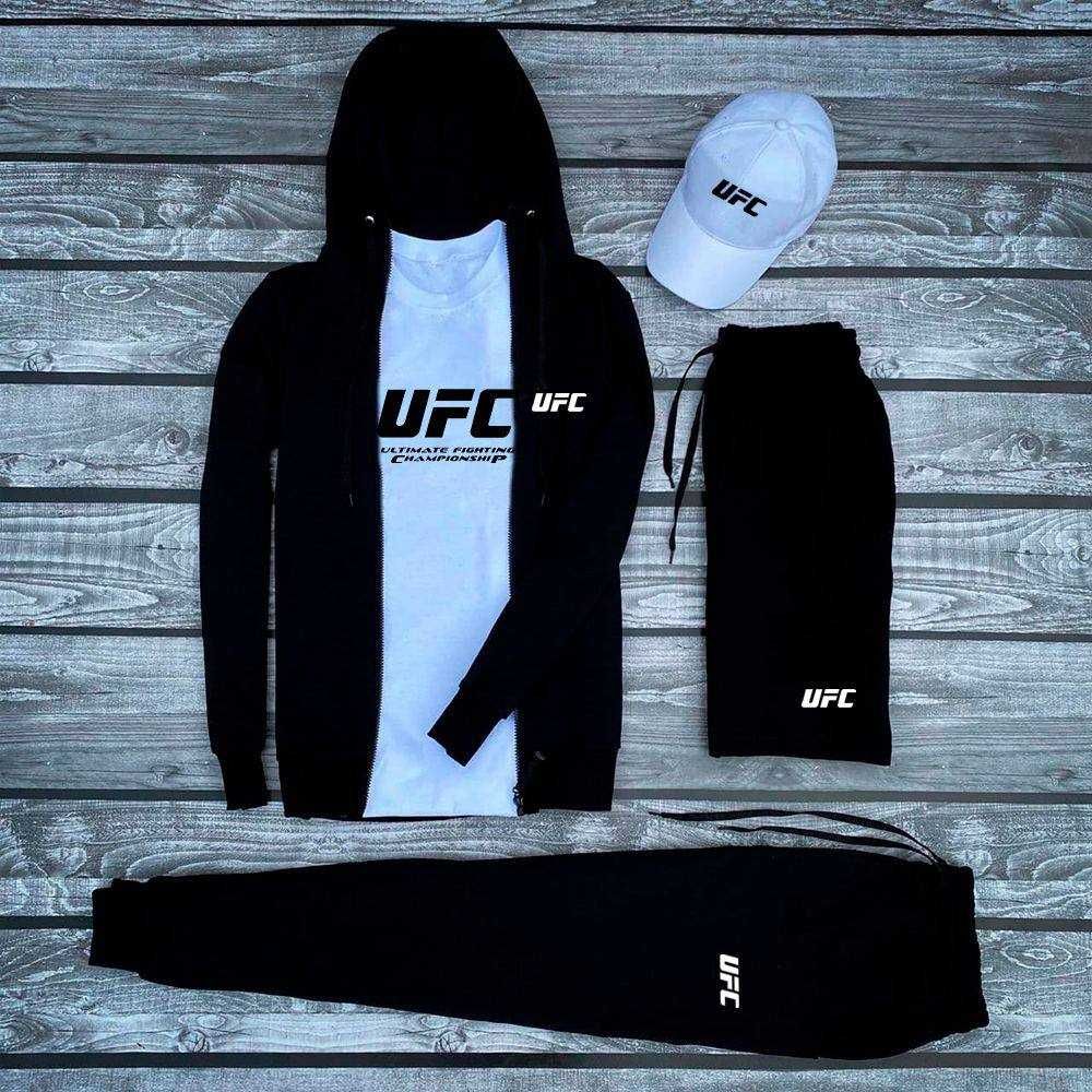 Чоловічий костюм UFC 5в1 юфс футболка, кофта, шорти, штани, кепка