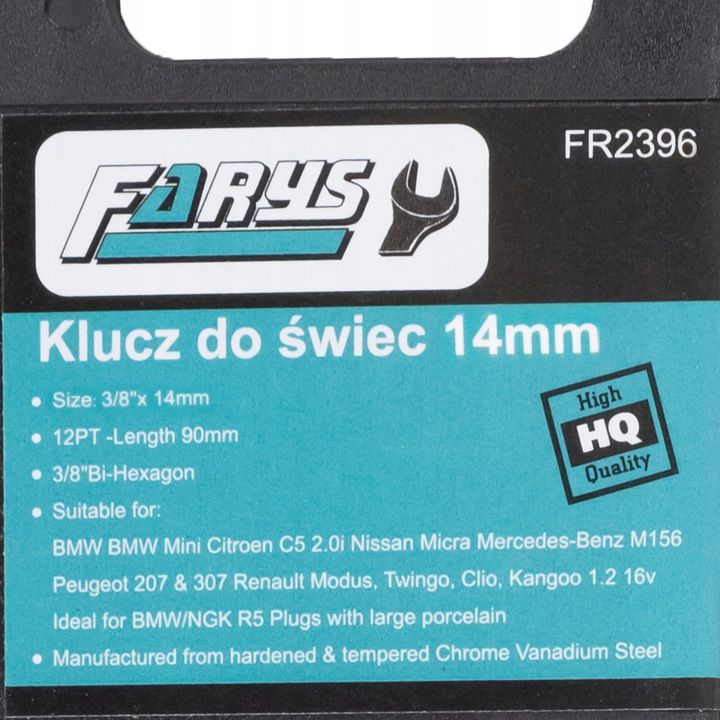 Nasadka Klucz Do Świec 14mm 3/8 Cienkościenna Z Magnesem Fr2396
