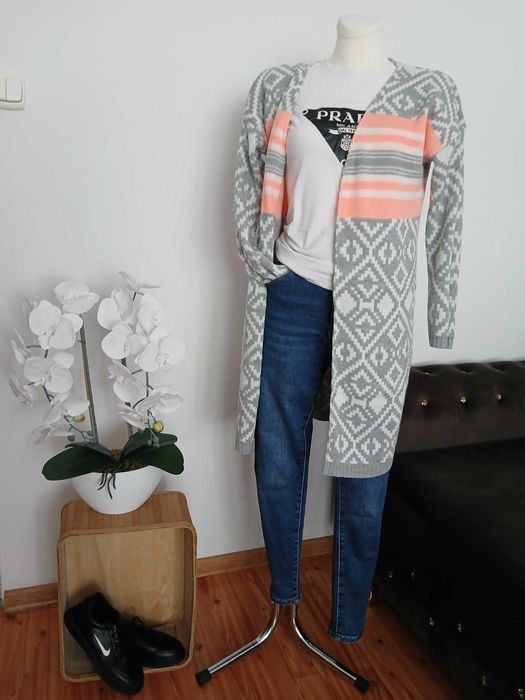 Nowy kardigan narzutka S M L piękne kolory mega model