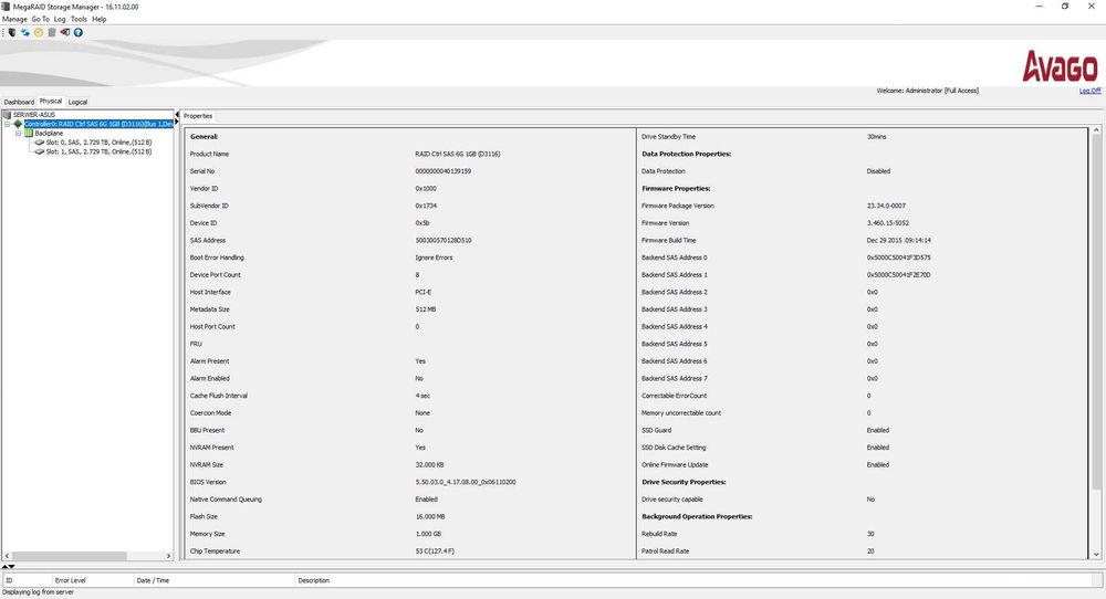 Karta LSI SAS 6Gb Gigabit SFF-8087 Fujitsu D3116 1GB Cache RAID FBU