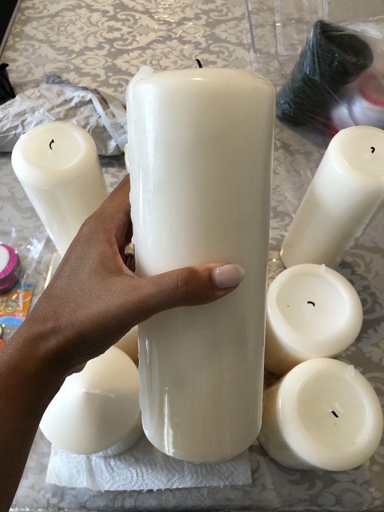 Velas novas e usadas