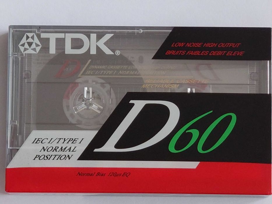 TDK D60 z 1990 roku kaseta na rynek amerykański.