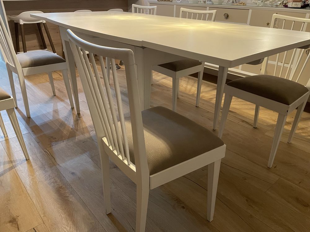 Conjunto mesa de sala de jantar + 7 cadeiras