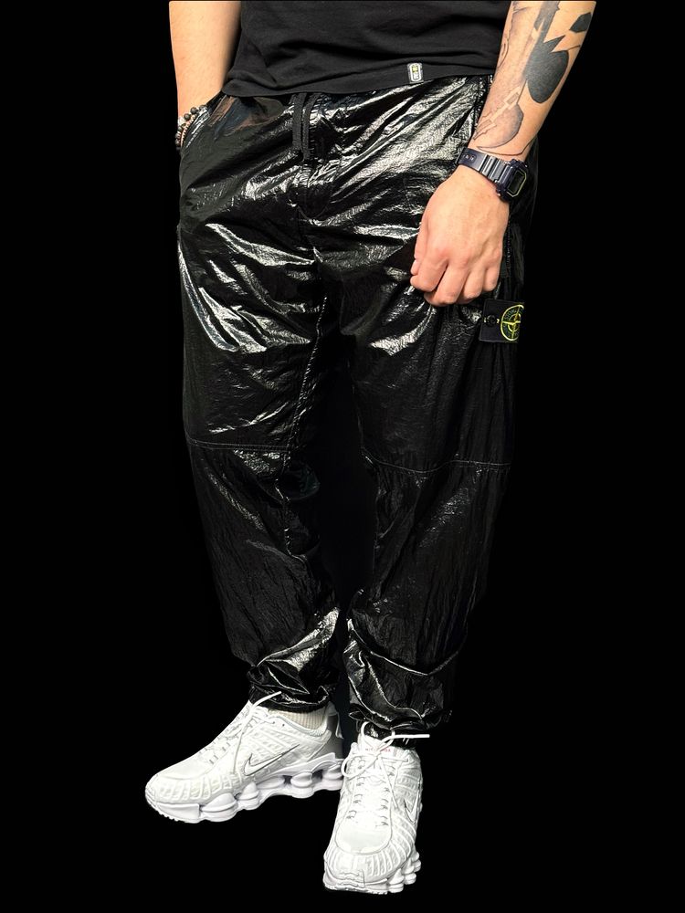 stone island crinkled panelled track pants оригинал