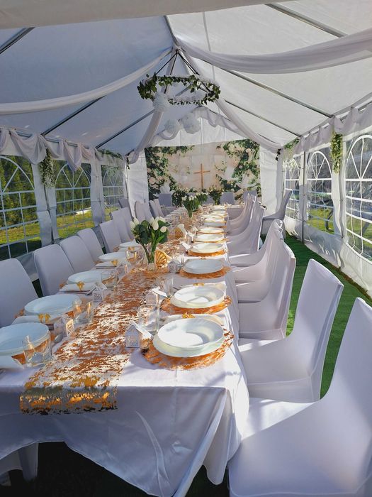 Namiot imprezowy na każdą okazję stoły krzesła organizujemy Komunię